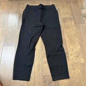 Spanx Black Ponte Skinny Legging Pants Womens Size L Stretch Pull-On